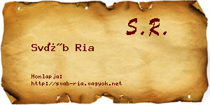 Sváb Ria névjegykártya